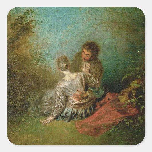 The Faux Pas, c.1717 (olie op canvas) Vierkante Sticker (Voorkant)