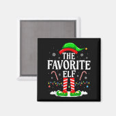 The Favorite Elf Funny Xmas Matching Family Christ Magneet (Voorkant / Achterkant)