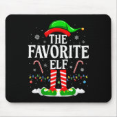 The Favorite Elf Funny Xmas Matching Family Christ Muismat (Voorkant)