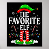 The Favorite Elf Funny Xmas Matching Family Christ Poster (Voorkant)