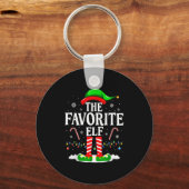 The Favorite Elf Funny Xmas Matching Family Christ Sleutelhanger (Voorkant)