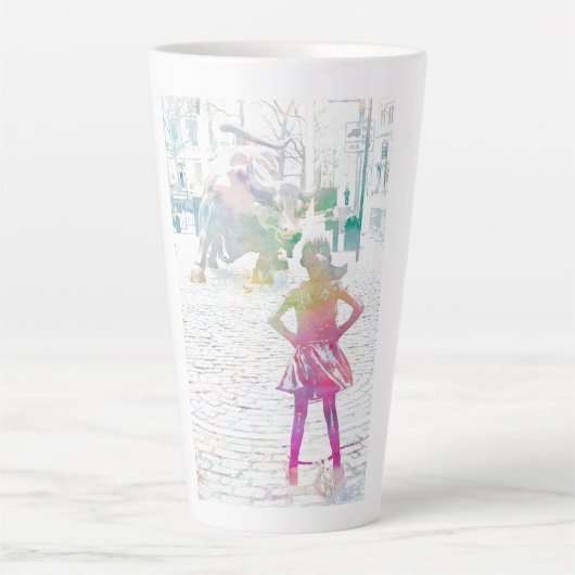 The Fearless Girl (Watercolor) Latte Mok (Voorkant)