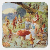 “The Feast” Fairy Art By E S Hardy Vierkante Sticker (Voorkant)