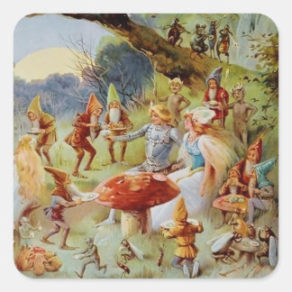 “The Feast” Fairy Art By E S Hardy Vierkante Sticker