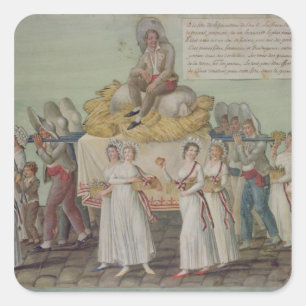 The Feast of Agriculture in 1796 te Parijs Vierkante Sticker