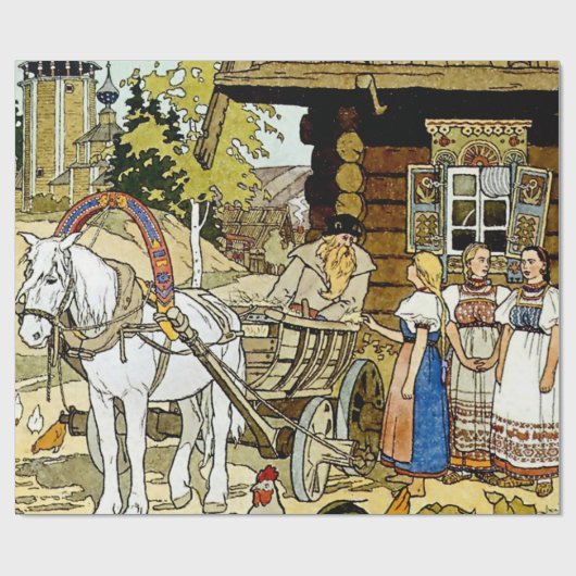 "The Feather of Finist" van Ivan Bilibin Cadeaupapier (Vlak)