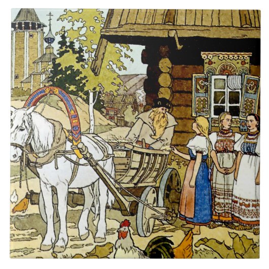"The Feather of Finist" van Ivan Bilibin Tegeltje (Voorkant)