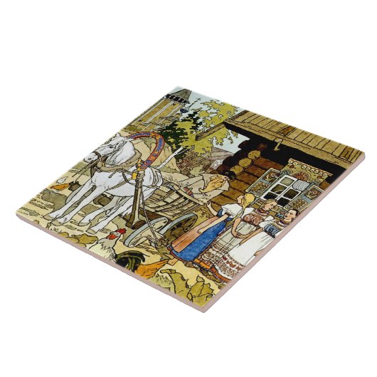 "The Feather of Finist" van Ivan Bilibin Tegeltje (Zijkant)