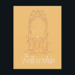The Fellowship - Small Group, Big Adventure Briefkaart<br><div class="desc">Honor the legendary journey of The Fellowship of the Ring™ with this beautifully illustrated Lord of the Rings™ design. Featuring an elegant Elven-style archway framing The One Ring™ resting upon a stone pedestal, the artwork symbolizes unity, courage, and the power of friendship. The phrase “small group, big adventure” captures the...</div>