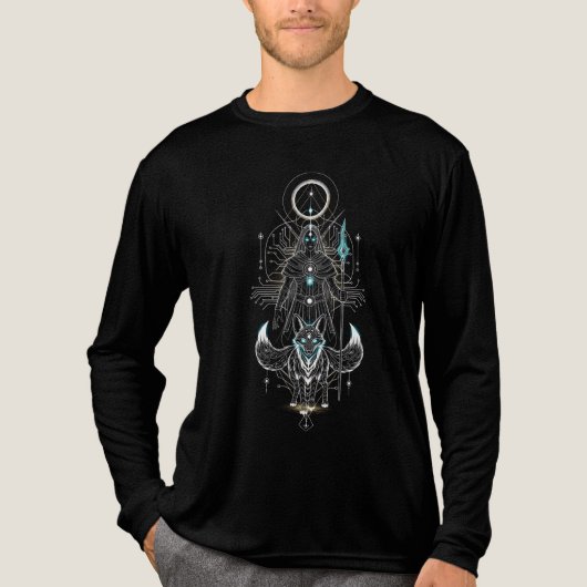 The Fennec Oracle of Sacred Geometry Tri-Blend Shirt (Voorkant volledig)