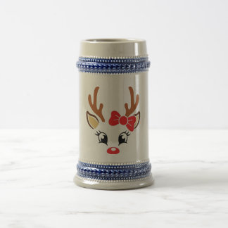 The Festive Fraulein Reindeer Stein Bierpul
