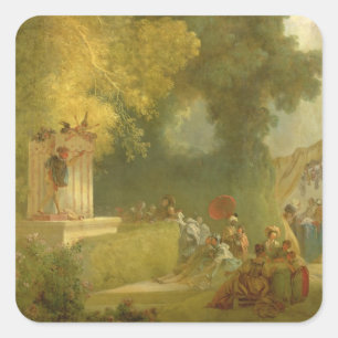 The Fete at Saint-Cloud, detail van het Show Puppe Vierkante Sticker