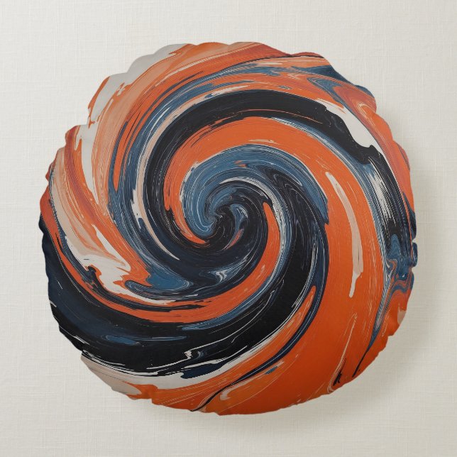 The Feu and Water Rond Kussen (Voorkant)