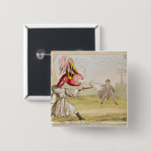 The Field of Battersea, 1829 Vierkante Button 5,1 Cm (Voorkant /achterkant)