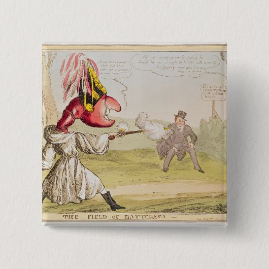 The Field of Battersea, 1829 Vierkante Button 5,1 Cm (Voorkant)