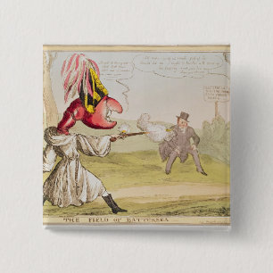 The Field of Battersea, 1829 Vierkante Button 5,1 Cm
