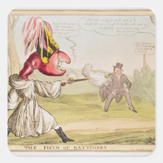The Field of Battersea, 1829 Vierkante Sticker (Voorkant)