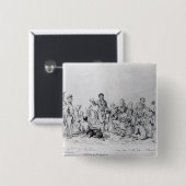 The Field Preacher, 1837 Vierkante Button 5,1 Cm (Voorkant /achterkant)