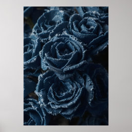 The Fierce Grace of Reconstructed Denim Roses Poster