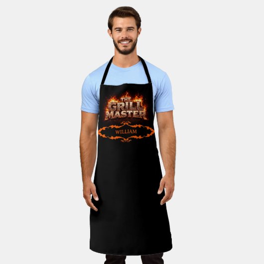 The Fiery Grillmaster Apron Schort (Gedragen)