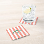 The Fifty Club Peach Beach Stripe 50th Birthday Kartonnen Onderzetters (Insitu)