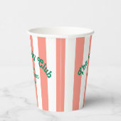 The Fifty Club Peach Beach Stripe 50th Birthday  Papieren Bekers (Rechts)