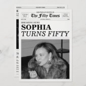 The Fifty Times Newspaper 50th Birthday Party Kaart (Voorkant / Achterkant)