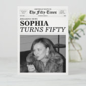 The Fifty Times Newspaper 50th Birthday Party Kaart (Staand voorkant)