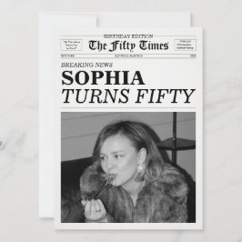 The Fifty Times Newspaper 50th Birthday Party Kaart