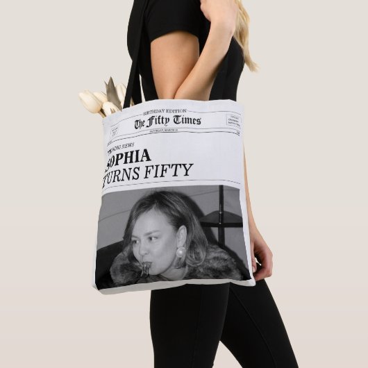 The Fifty Times Newspaper 50th Birthday Party Tote Bag (Dichtbij)