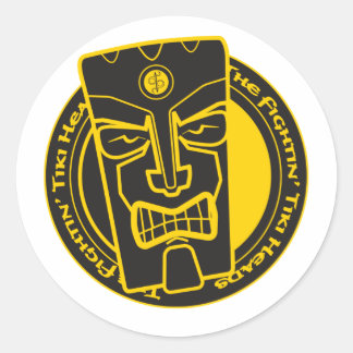 The Fightin' Tiki Heads B&Y Ronde Sticker