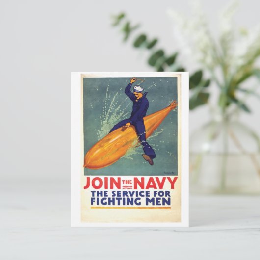 The Fighting Service for Men Postcard Briefkaart (Staand voorkant)