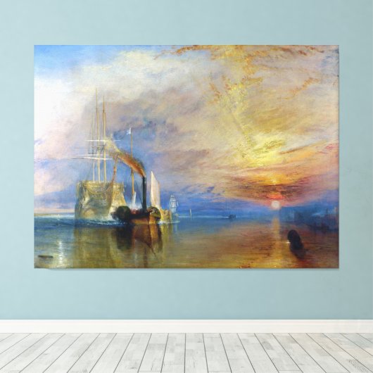 The Fighting Temeraire by J. M. W. Turner Canvas Afdruk (Insitu (Houten vloer))