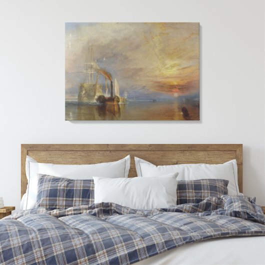 The Fighting Temeraire (door J.M.W. Turner) Canvas Afdruk (Insitu (Slaapkamer))