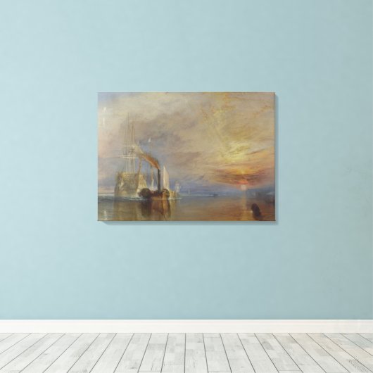 The Fighting Temeraire (door J.M.W. Turner) Canvas Afdruk (Insitu (Houten vloer))