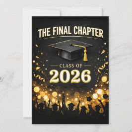The Final Chapter Elegant Graduation Party Custom Kaart
