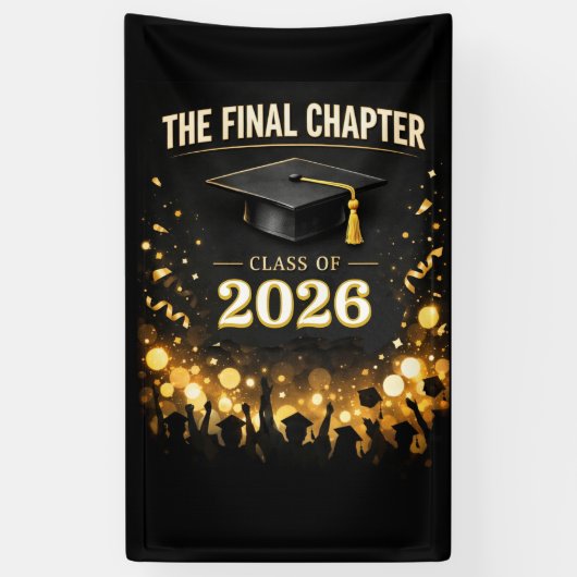 The Final Chapter Elegant Graduation Party Spandoek (Verticaal)