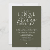 “The Final Friday Before” Klasse diner ter afsluit Kaart (Voorkant)