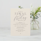“The Final Friday Before” Romantisch Oefendiner Kaart (Staand voorkant)