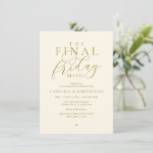 “The Final Friday Before” Romantisch Oefendiner Kaart (Staand voorkant)