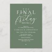 “The Final Friday Before” Romantisch Oefendiner Kaart (Voorkant)