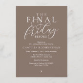 “The Final Friday Before” Romantisch Oefendiner Kaart (Voorkant)