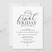 “The Final Friday Before” Romantisch Oefendiner Kaart (Voorkant)