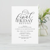 “The Final Friday Before” Romantisch Oefendiner Kaart (Staand voorkant)