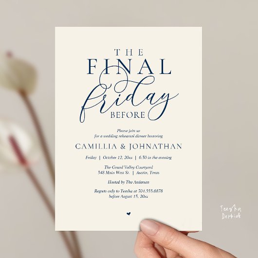 “The Final Friday Before” Romantisch Oefendiner Kaart
