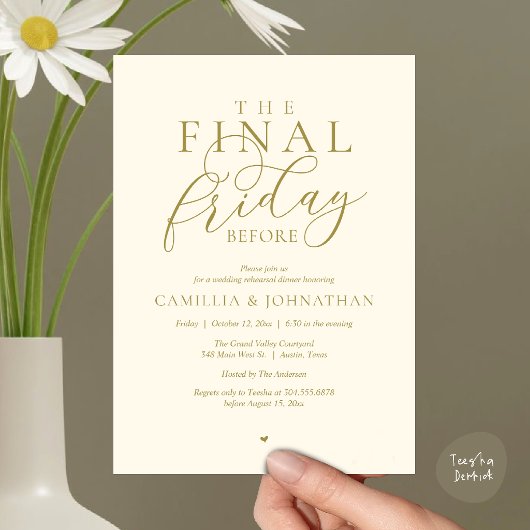 “The Final Friday Before” Romantisch Oefendiner Kaart