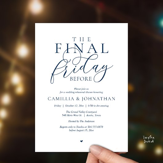 “The Final Friday Before” Romantisch Oefendiner Kaart