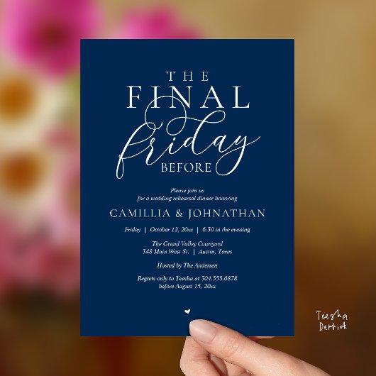 “The Final Friday Before” Romantisch Oefendiner Kaart