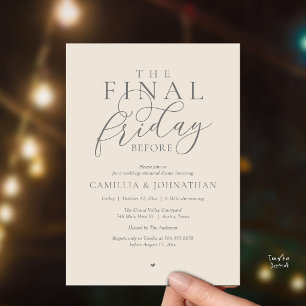 “The Final Friday Before” Romantisch Oefendiner Kaart