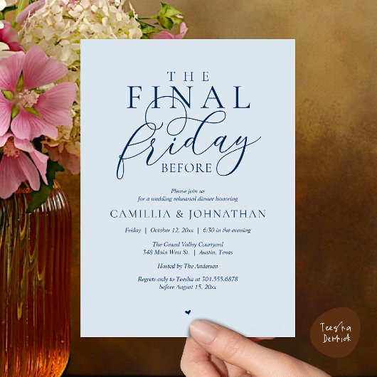 “The Final Friday Before” Romantisch Oefendiner Kaart